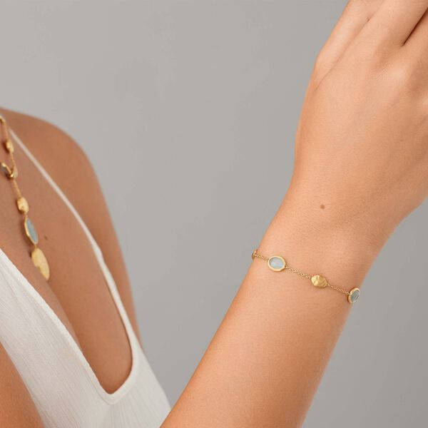 Siviglia Yellow Gold and Aquamarine Bracelet